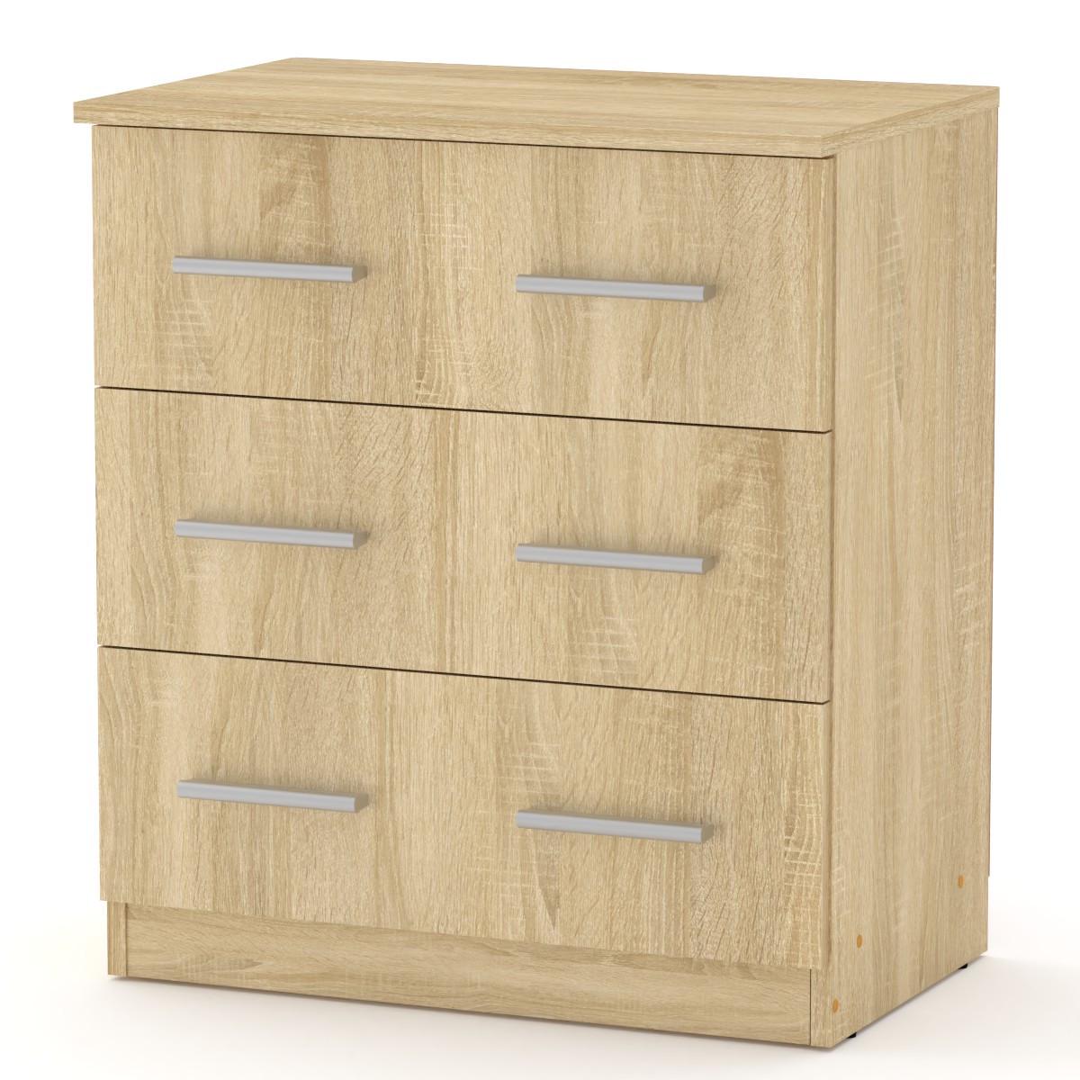 Комод Компаніт з 3 шухлядами 61х39х69 см Дуб сонома (26932805) Комод Компаніт з 3 шухлядами 61х39х69 см Дуб сонома (26932805)