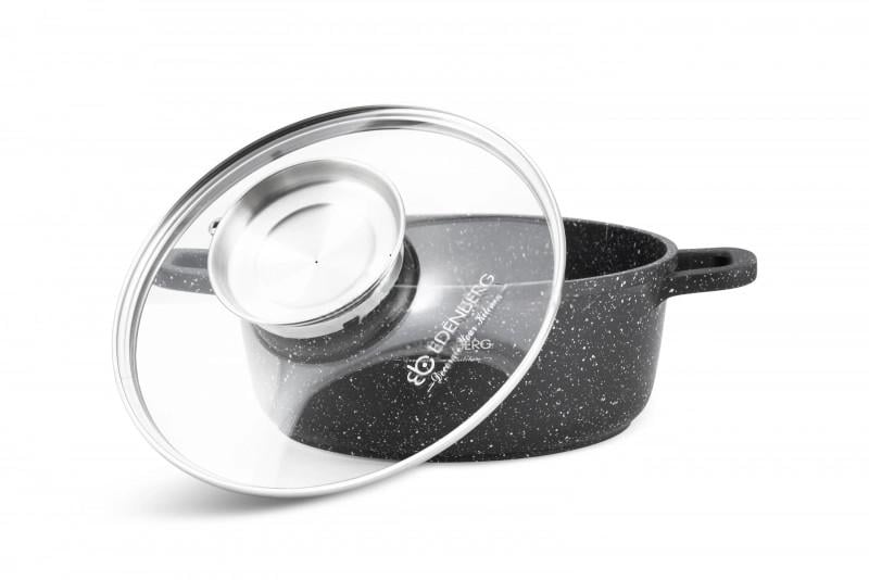 Каструля-казан Edenberg EB-8116 з мармуровим покриттям та скляною кришкою 20 см 2,3 л (27922857)