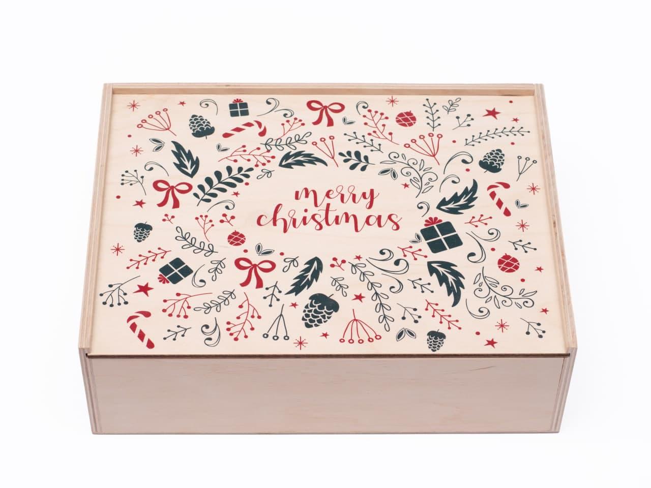 Подарункова коробка Зробив Тато Merry Christmas нефарбована (BOX2201)