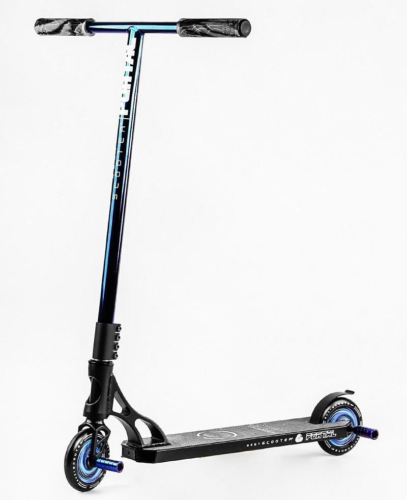 Самокат трюковый Portal Hic-система пеги алюминиевый диск/дека колеса PU Black/Blue (114052)