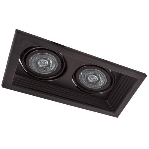 Точковий світильник врізний Feron DLT202 50W MR16 GU5.3 квадрат 6203 Чорний (19156)