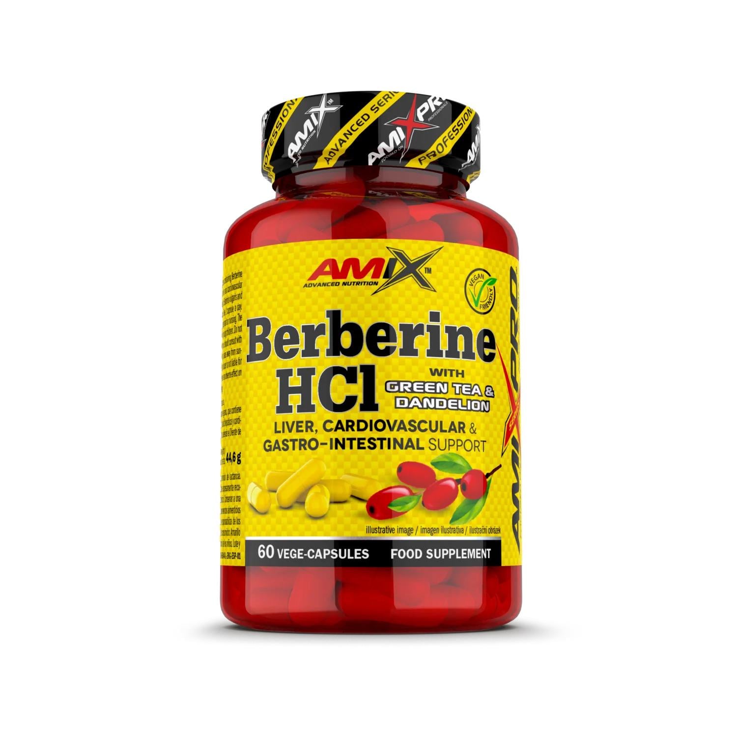 Берберин с экстрактами зеленого чая и одуванчика Amix Nutrition AmixPro Berberine HCl with GreenTea&Dandelion 60 caps Берберин с экстрактами зеленого чая и одуванчика Amix Nutrition AmixPro Berberine HCl with GreenTea&Dandelion 60 caps