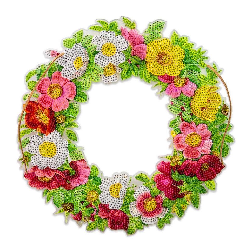 Алмазна мозаїка Strateg Віночок троянд 30х30 см Різнокольоровий (VM-127-A-436)