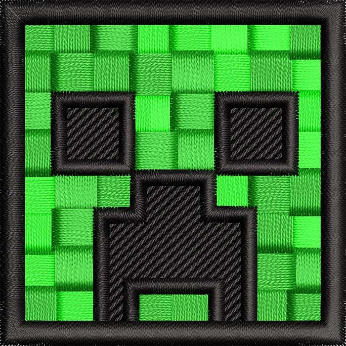 Нашивка патч голова Крипер Пиксельный Creeper Pixel по игре Майнкрафт Minecraft 6x6 см (160780499)