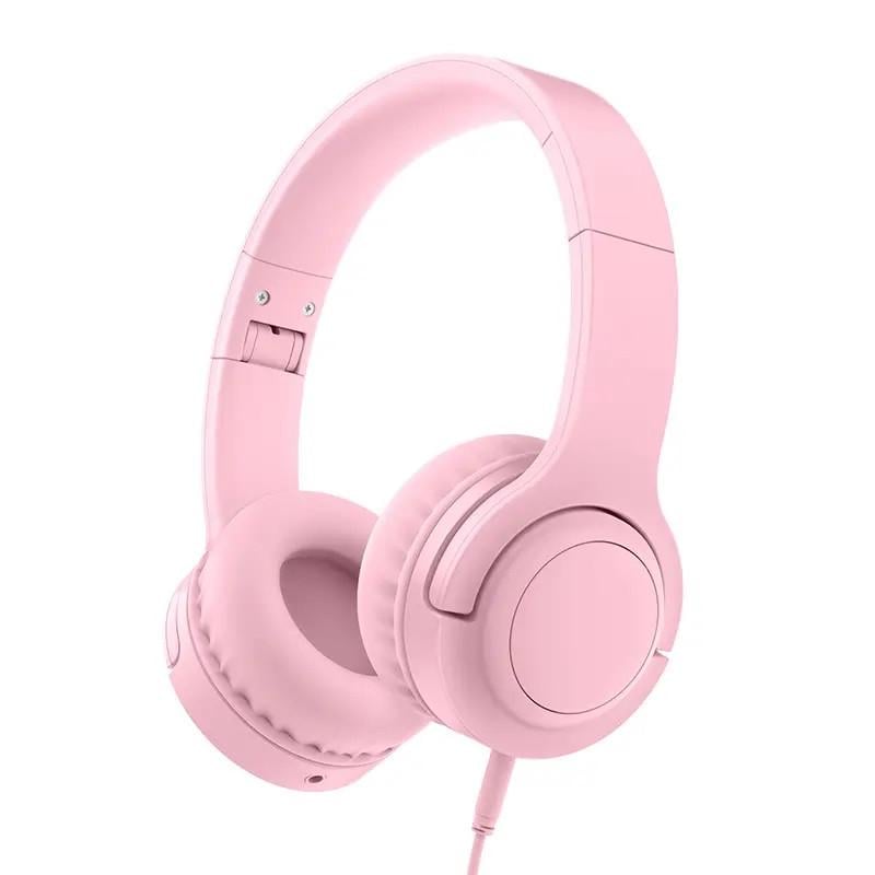 Наушники детские Picun Q2 проводные с микрофоном Pink (3_01844)