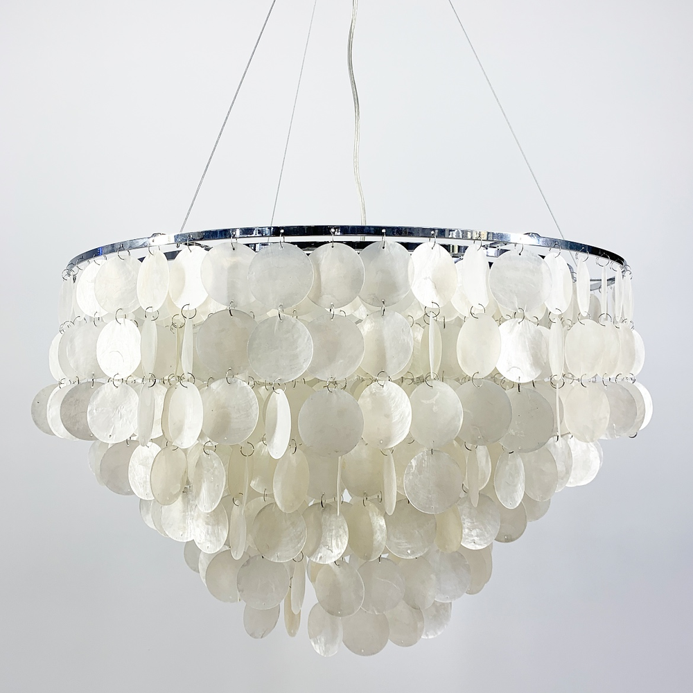 Люстра підвісна Athelia Ø50 см Chrome (D 8598 CH+Shell) - фото 6