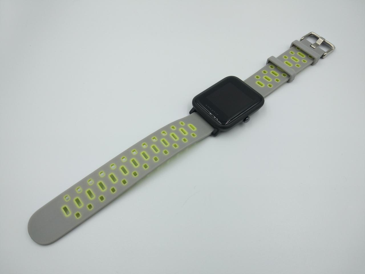 Ремешок для смарт-часов MiJobs Sport силиконовый 20 мм Серый/Зеленый (1626P) - фото 6 Ремешок для смарт-часов MiJobs Sport силиконовый 20 мм Серый/Зеленый (1626P) - фото 6