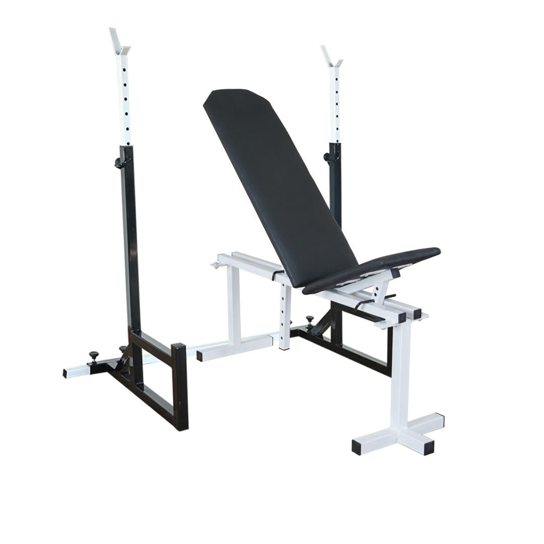 Скамья для жима/стойки под штангу Hardcore GYM с нижними упорами до 200 кг 40х40 мм (А052)