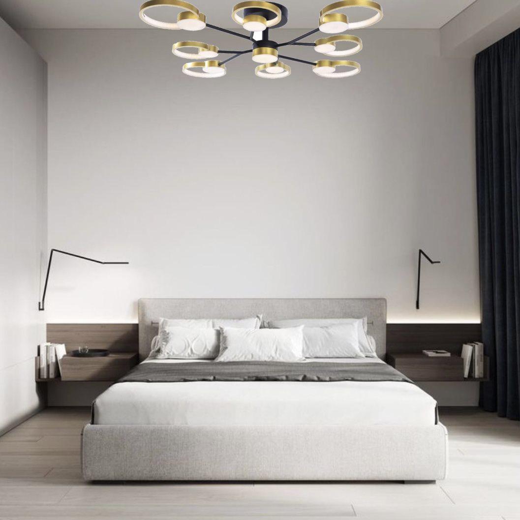 Люстра светодиодная акриловая Sirius Ш 1313/9 Black/Gold