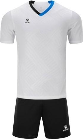Комплект футбольной формы детский KELME NAVARRO 150 см Бело-черный (8251ZB3005.9100)