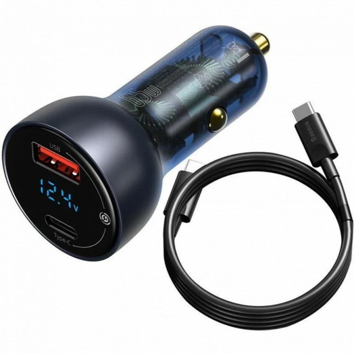 Зарядное устройство автомобильное BASEUS Particular Digital Display QC+PPS Car Charger Cable 65 W Dark Gray - фото 3