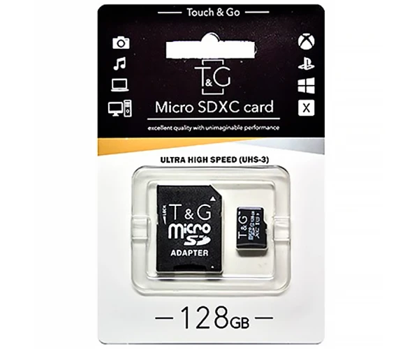 Карта памяти microSDXC T&G UHS-3 Class 10 Adapter SD 128Gb