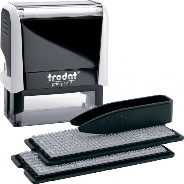 Штамп самонаборный TRODAT пластмассовый 4-х строчный Белый (4912/4 неон-W)