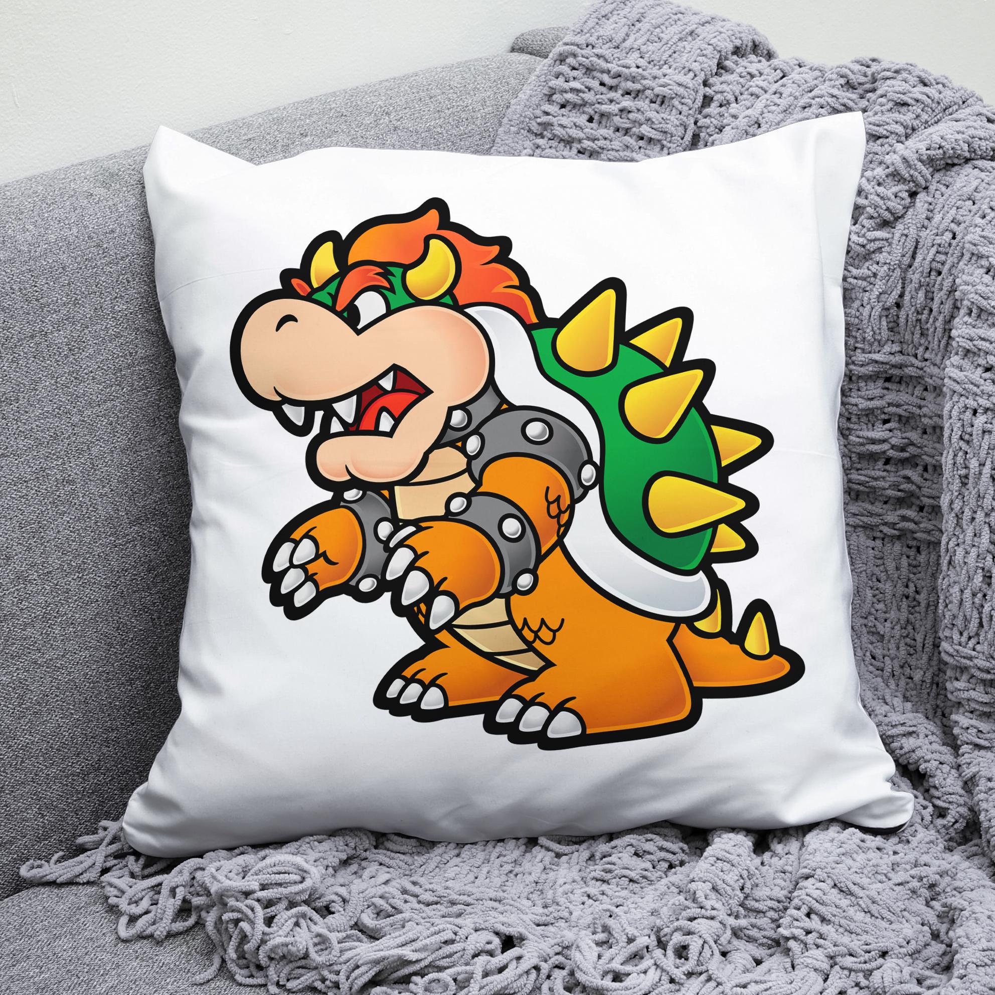 Плюшевая подушка квадрат с принтом игры Super Mario дракон