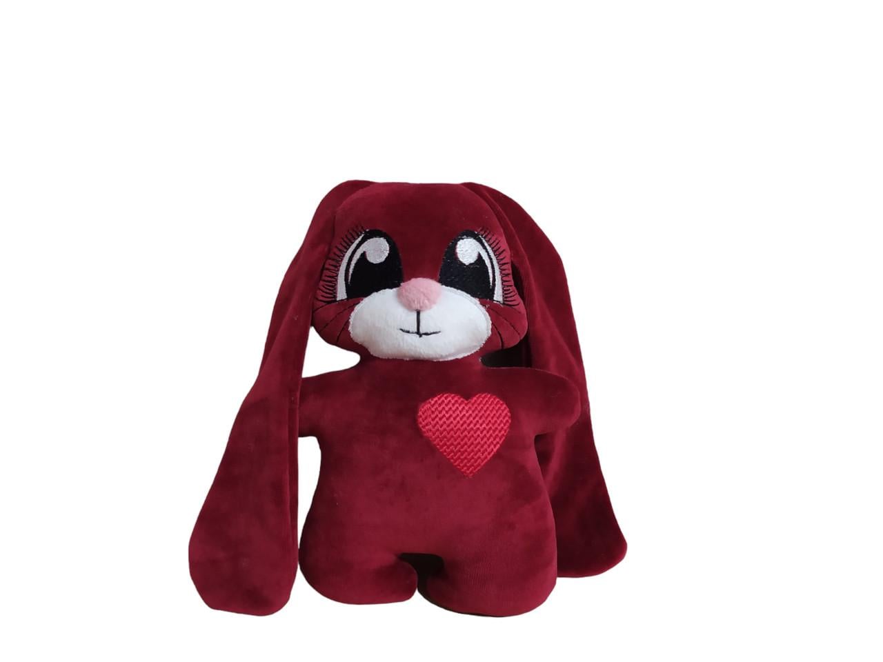 Мягкая игрушка Зайка 25 см Бордовый (01595)