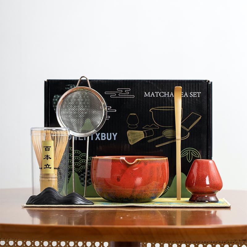 Набір Mavanto 7458 для приготування чаю матча 7 предметів Red Набір Mavanto 7458 для приготування чаю матча 7 предметів Red