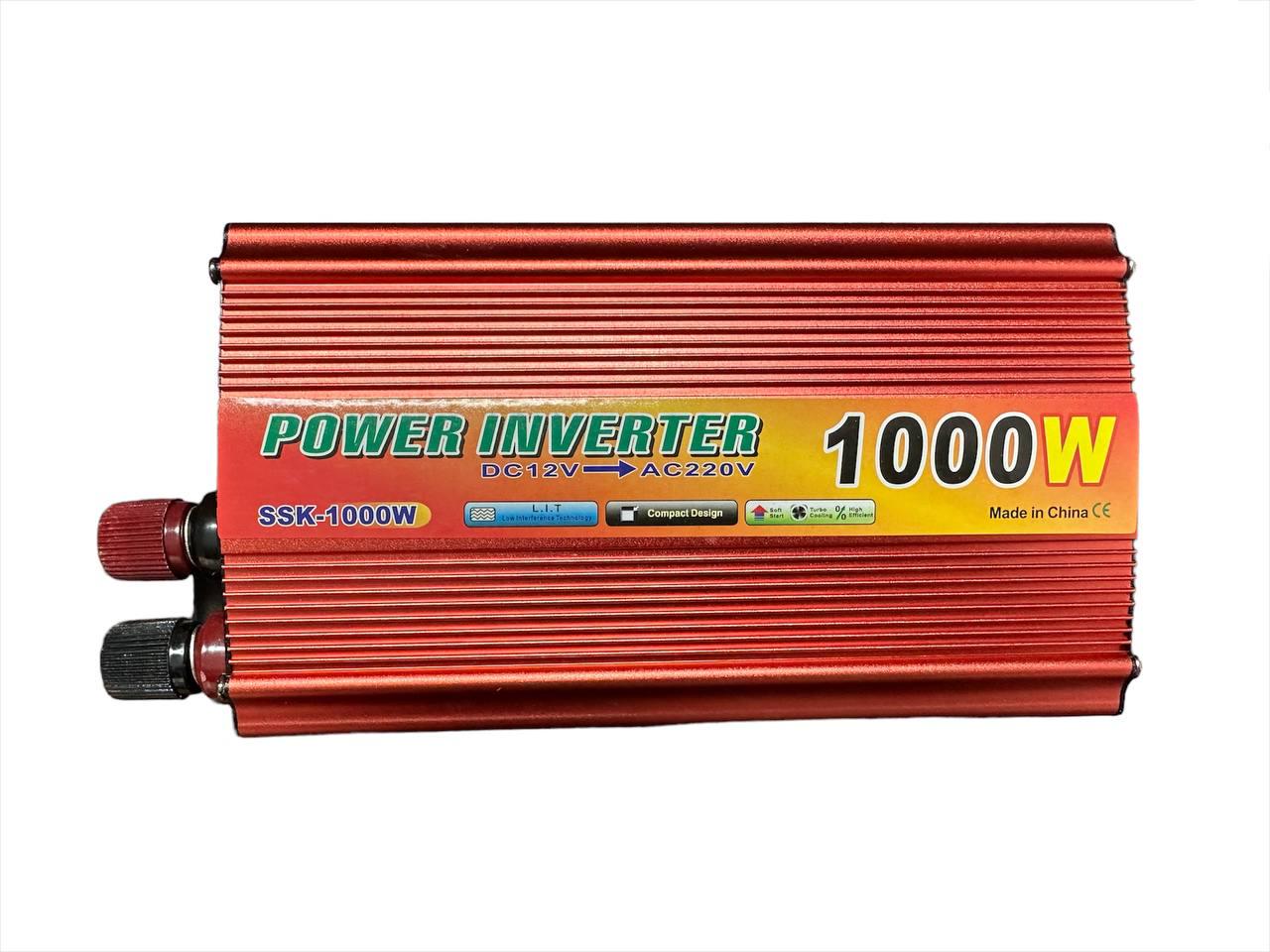 Інвертор перетворювач Power Inverter автомобільний 12-220 V 1000 W