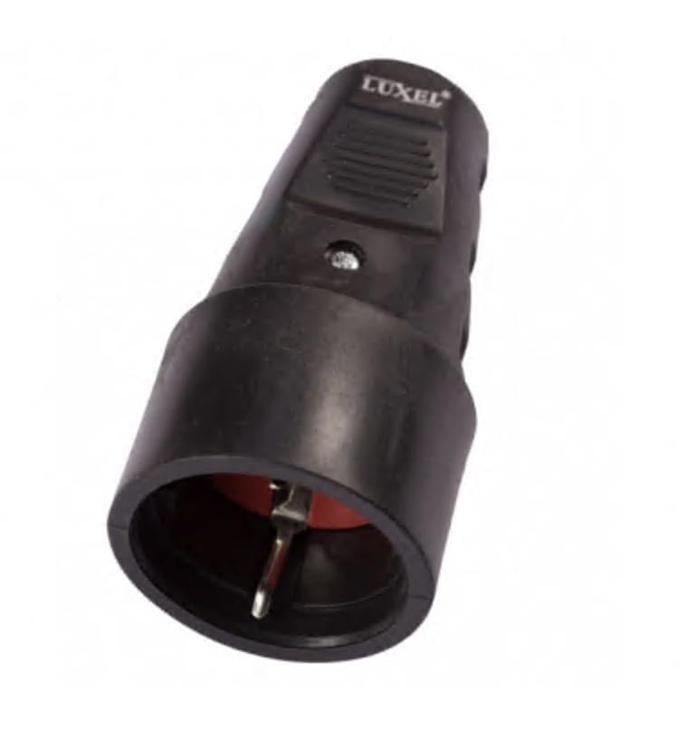 Гніздо штепсельне Luxel 1127 з заземленням Чорний (27848297)