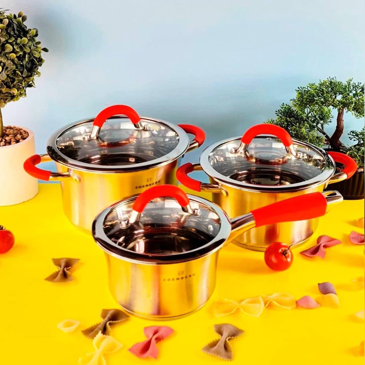 Набор посуды из нержавеющей стали 6 пр. Edenberg (EB-2404)