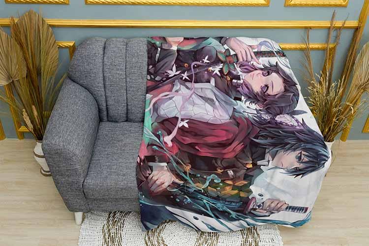 Плед Shinobu Kochо and Giyu Tomioka Demon Slayer плюш однослойный 150х210 см (113093-1) Плед Shinobu Kochо and Giyu Tomioka Demon Slayer плюш однослойный 150х210 см (113093-1)