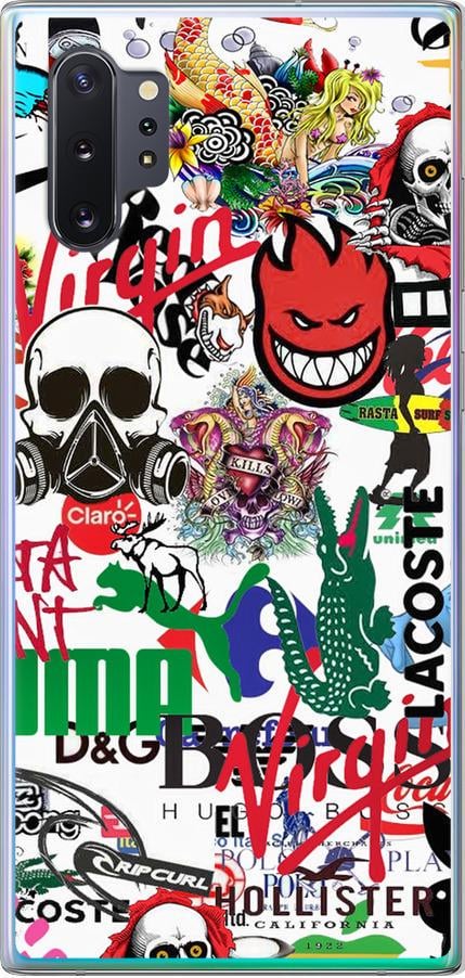 Чехол на Samsung Galaxy Note 10 Plus Many different logos (4022t-1756-42517)