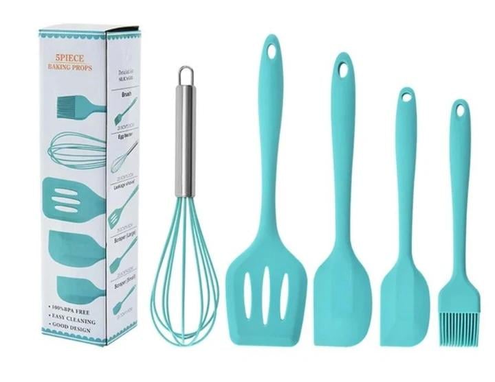 Набір кухонних силіконових лопаток Good Idea 5 предметів Блакитний (598784)
