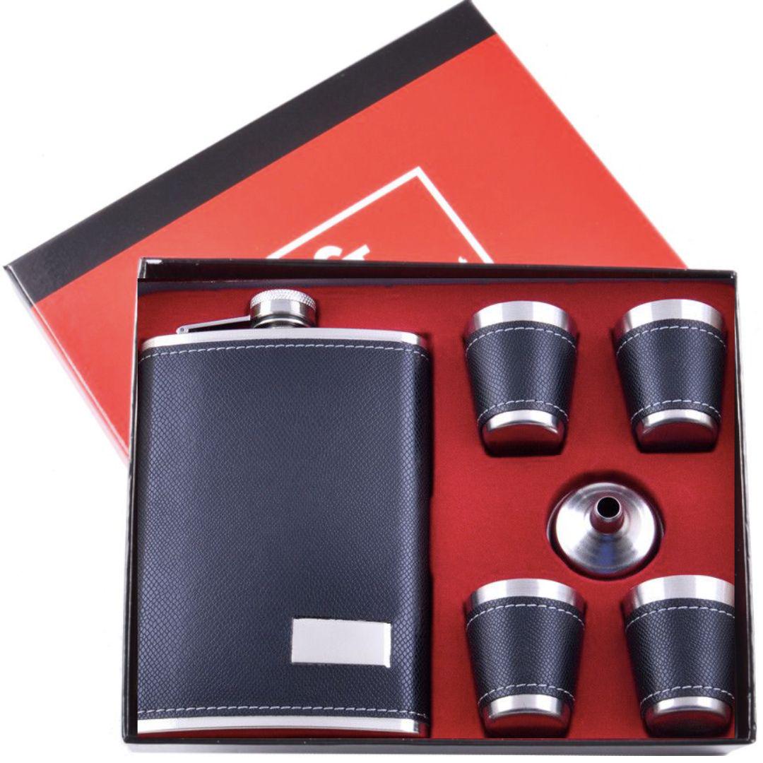 Фляга Moongrass с рюмками и лейкой Black (15006-1)