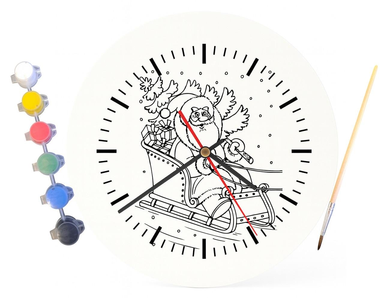 Дитячий набір для творчості годинник розмальовка Новорічні свята 30 см (Г0076) - фото 4 Дитячий набір для творчості годинник розмальовка Новорічні свята 30 см (Г0076) - фото 4