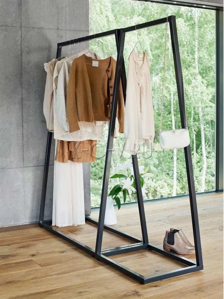 Вішалка підлогова стійка GoodsMetall в стилі Лофт 1650х1500х400 "Рейл" - фото 4 Вішалка підлогова стійка GoodsMetall в стилі Лофт 1650х1500х400 "Рейл" - фото 4