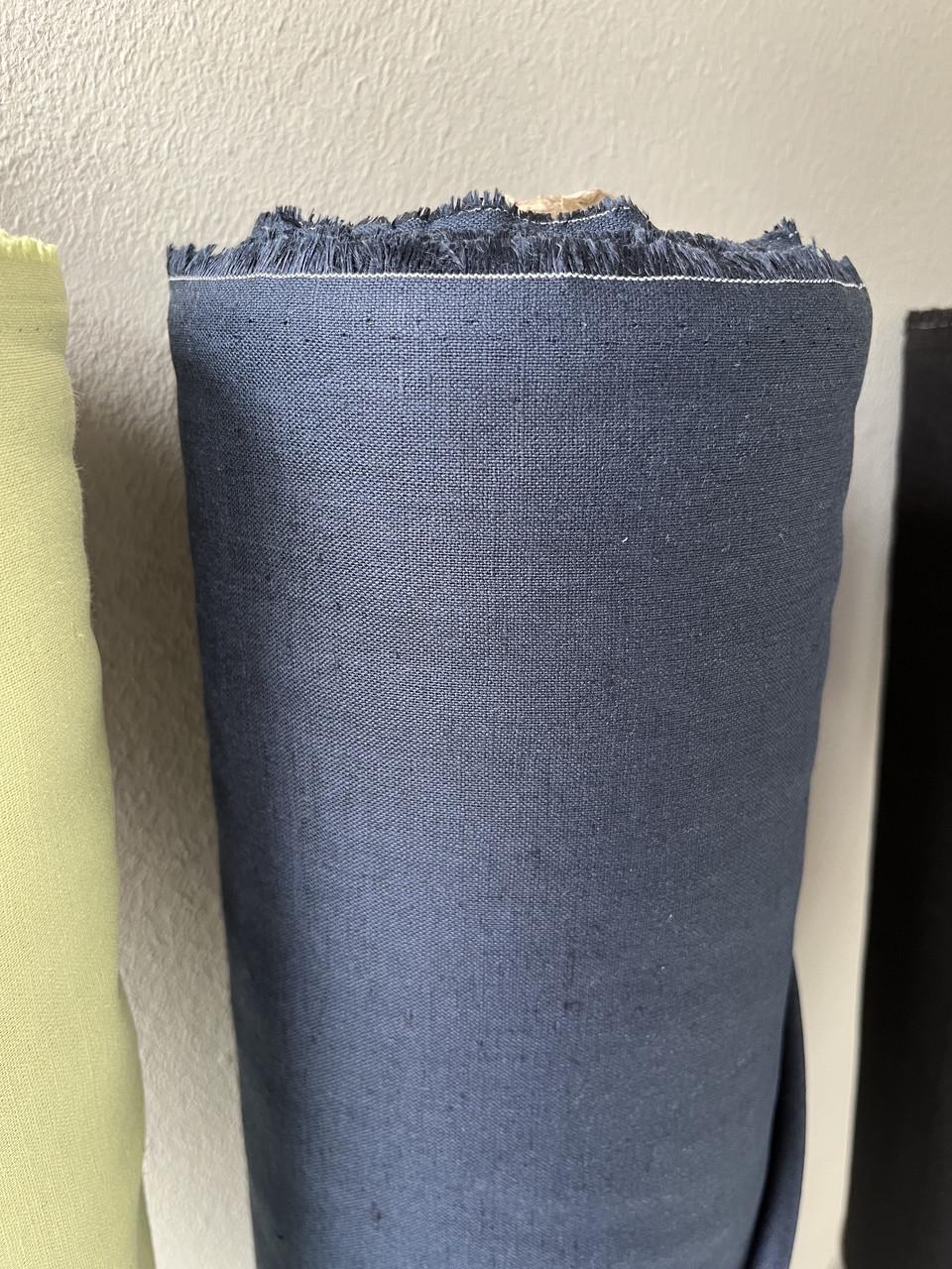 Ткань LINEN PLUS 52% льна и 48% хлопка 143 см 999 Темно-синий - фото 1 Ткань LINEN PLUS 52% льна и 48% хлопка 143 см 999 Темно-синий - фото 1