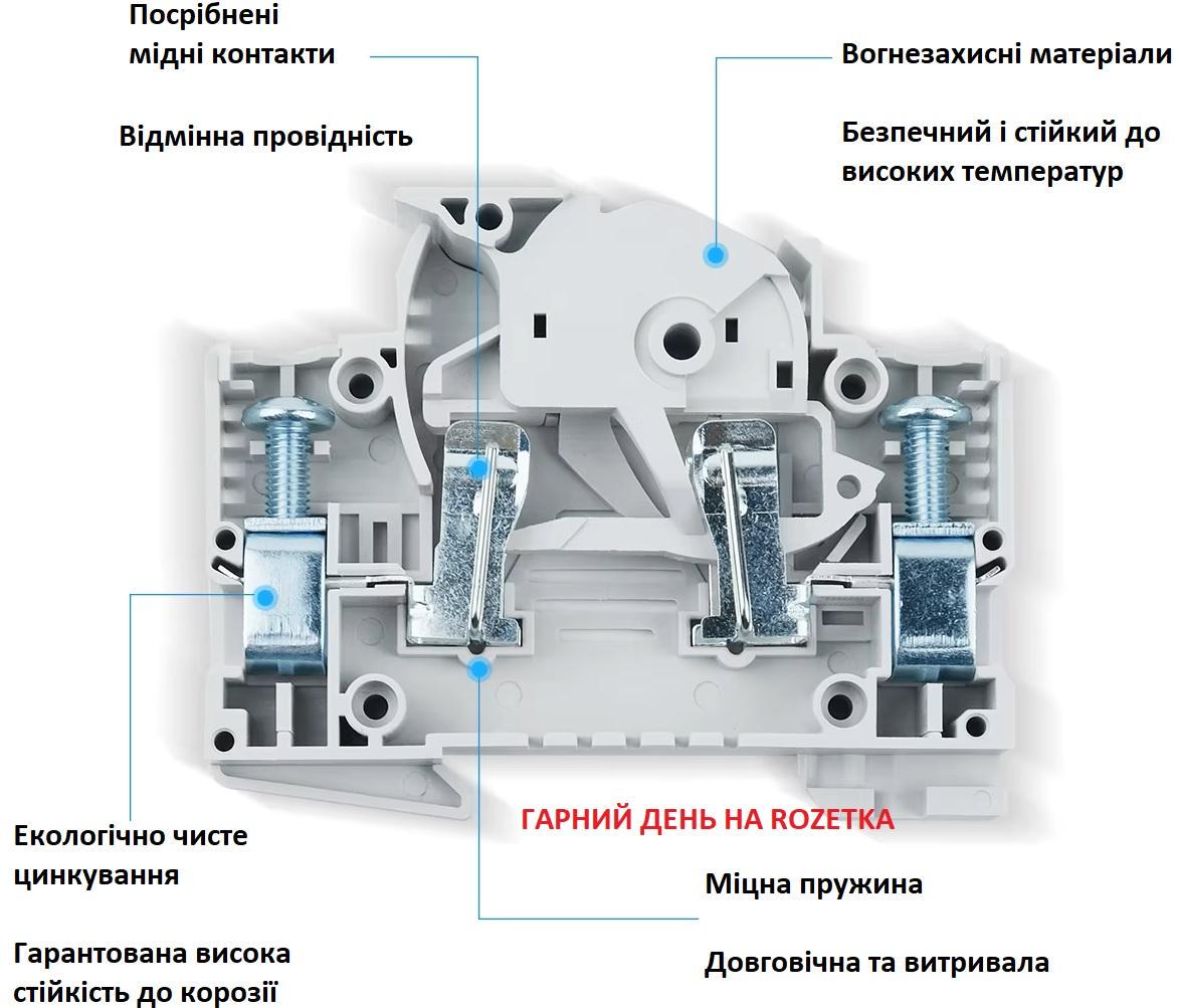 Тримач запобіжника TOMZN +1 32 А DC до 1000V однополюсний 1Р для сонячних панелей PV gPV TOPV-32 на DIN рейку 10x38 мм (98042728) - фото 6