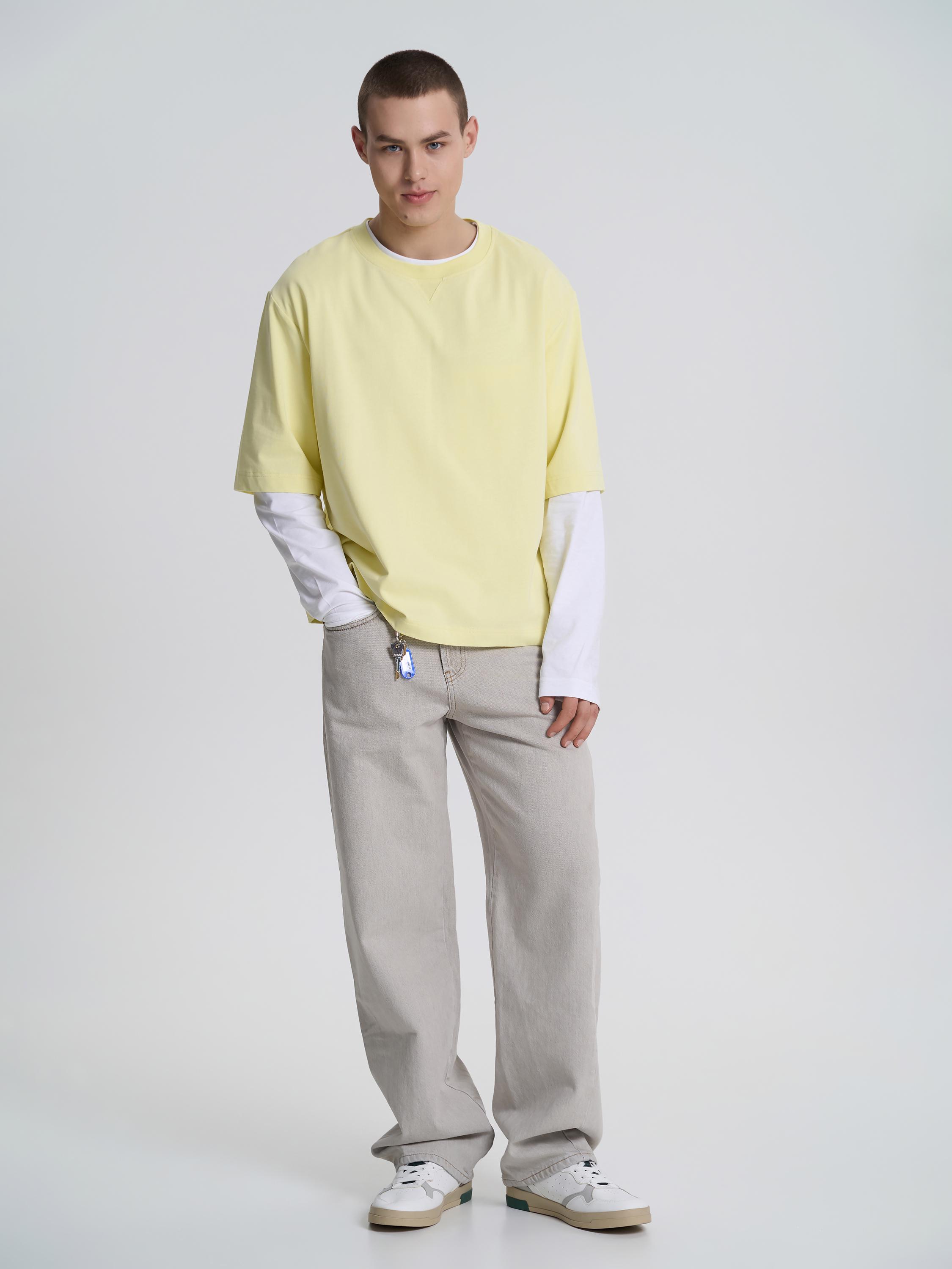 Футболка мужская с декоративной строчкой ROZA 240652 S Нежно-желтый (4824005723070) - фото 2 Футболка мужская с декоративной строчкой ROZA 240652 S Нежно-желтый (4824005723070) - фото 2