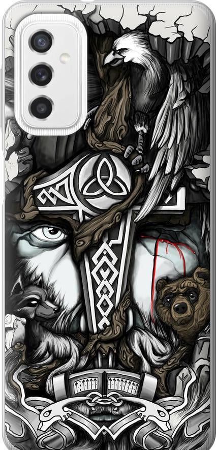 Чехол на Samsung Galaxy M52 M526B Тату Викинг (4098u-2490-42517)