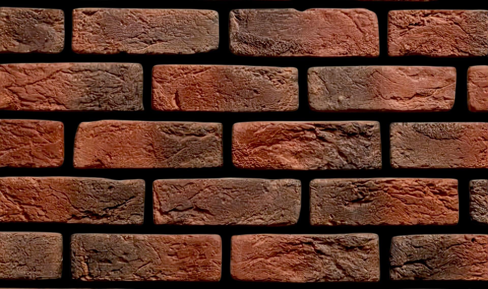 Кирпич декоративный фасадный бетонный STONELAK уп. 0,6 м.кв Medium Red Vintage