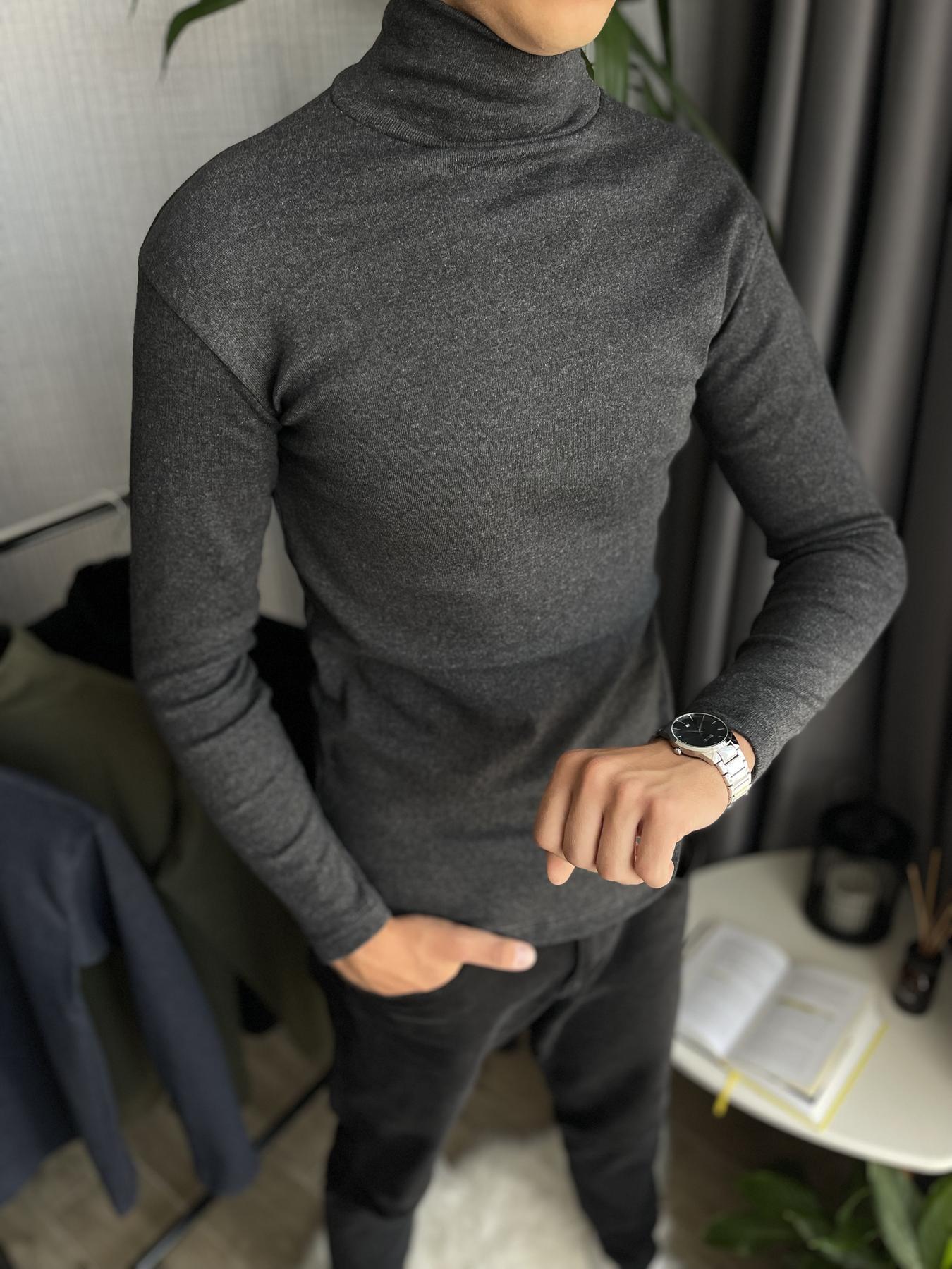 Гольф чоловічий зимовий на флісі облягаючий S Графіт (26534/2/1) - фото 2 Гольф чоловічий зимовий на флісі облягаючий S Графіт (26534/2/1) - фото 2