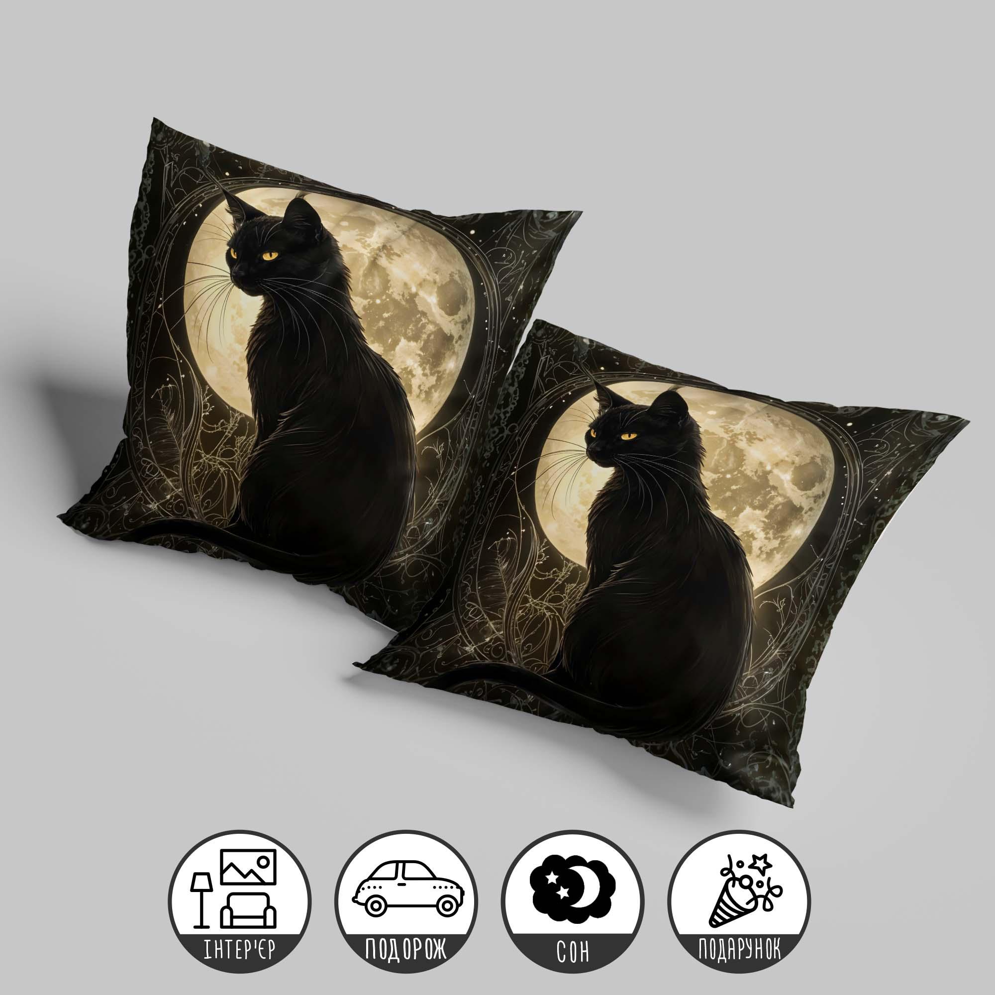 Подушка интерьерная "Черный красавец" 45х45 см (1309345UA) - фото 2