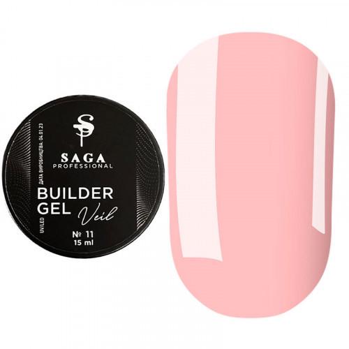 Гель для наращивания Saga Builder Veil Gel №11 15 мл Пастельно-розовый