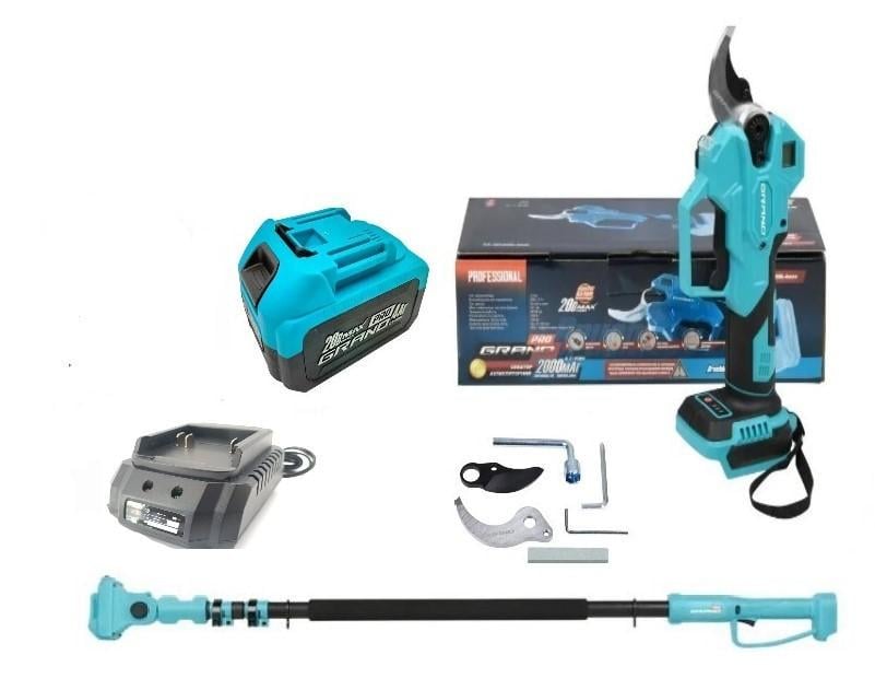 Секатор аккумуляторный бесщеточный Grand СА-40F/20BL-base удлинитель 2 м/дисплей/подсветка/один аккумулятор 4 Ач/зарядное устройство (30838243) Секатор аккумуляторный бесщеточный Grand СА-40F/20BL-base удлинитель 2 м/дисплей/подсветка/один аккумулятор 4 Ач/зарядное устройство (30838243)