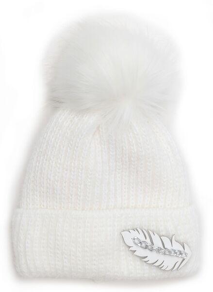 Шапка детская для девочек Айсель D983 флис 46-50 см Белый
