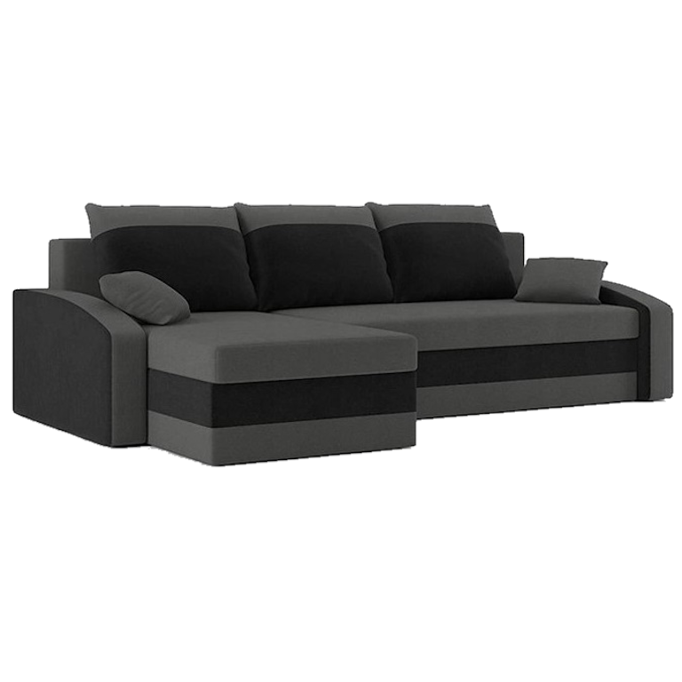 Диван угловой Хелвет 235х140 см Серый/Черный (28118892)