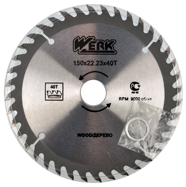 Диск пильний Werk 150х40 зуб по дереву (4332624)