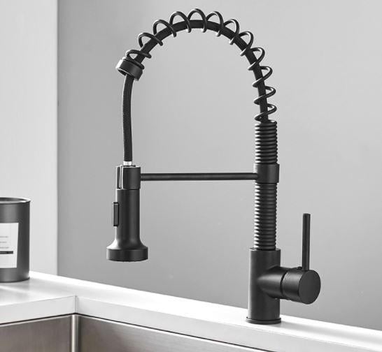 Смеситель кухонный WanFan с выдвижным сливом 360 градусов Черный Смеситель кухонный WanFan с выдвижным сливом 360 градусов Черный