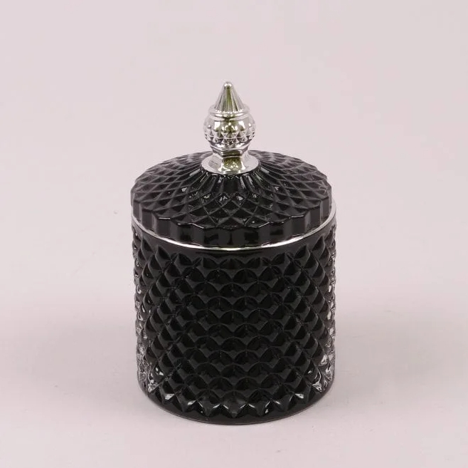 Ємність декоративна Flora з кришкою Чорний (34075)