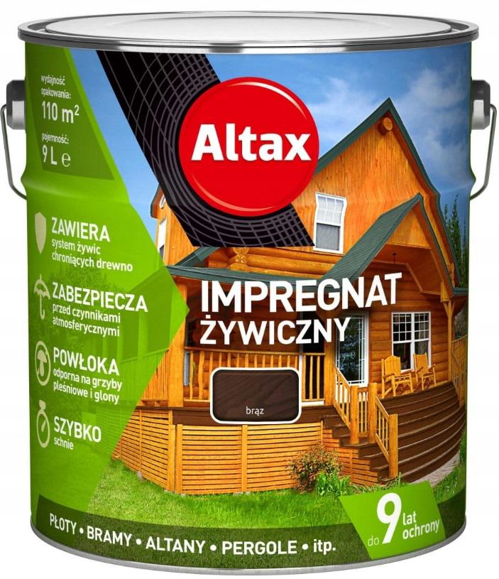 Просочення для дерева на водній основі Altax Impregnat Zywiczny Braz 9 л Коричневий - фото 1