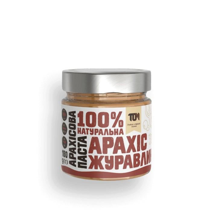 Арахисовая паста ТОМ с клюквой 180 г