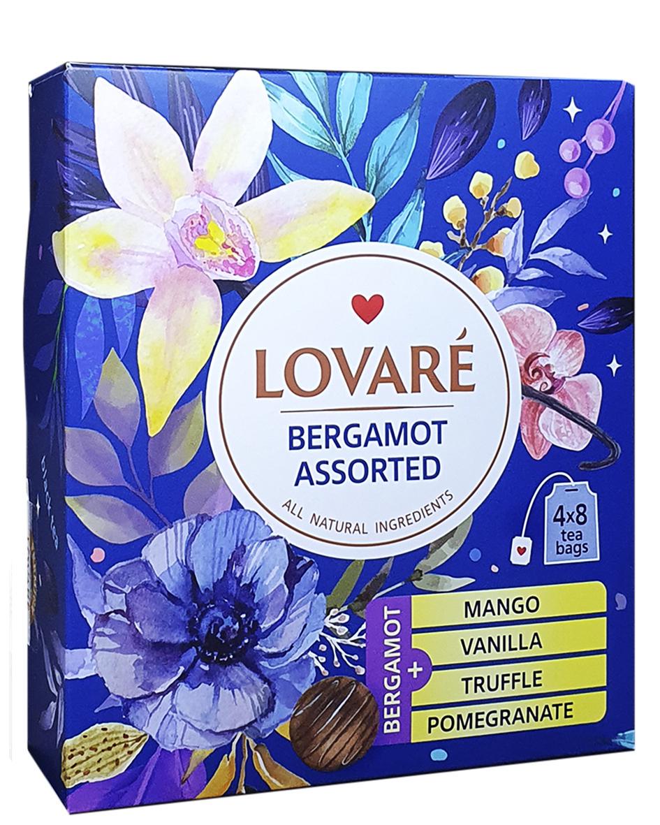 Чай чорний Lovare Бергамот асорті в наборі 4x8 пакетиків 64 г (56358)