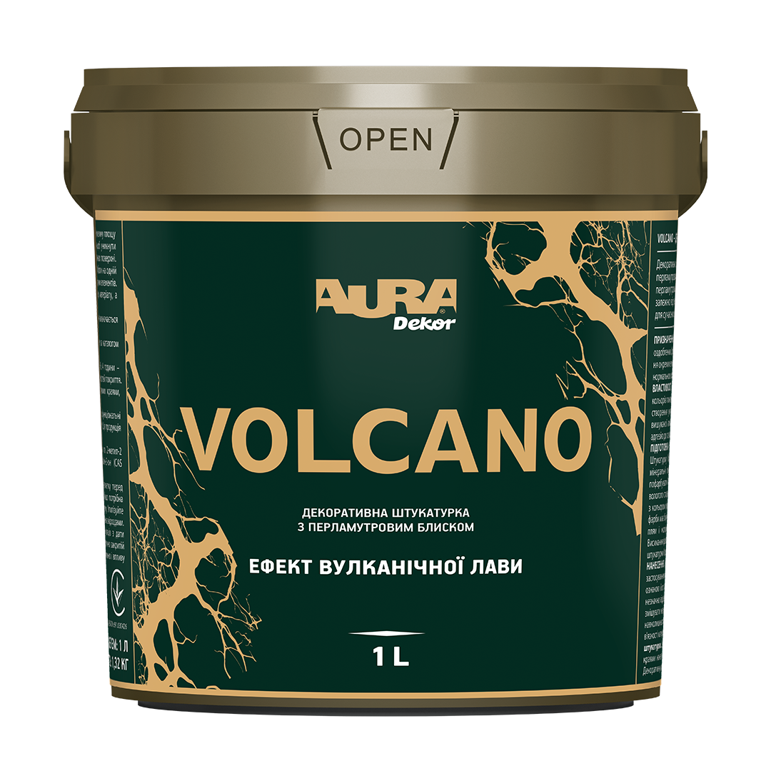 Штукатурка декоративная с перламутровым блеском Aura Volcano 1 л.