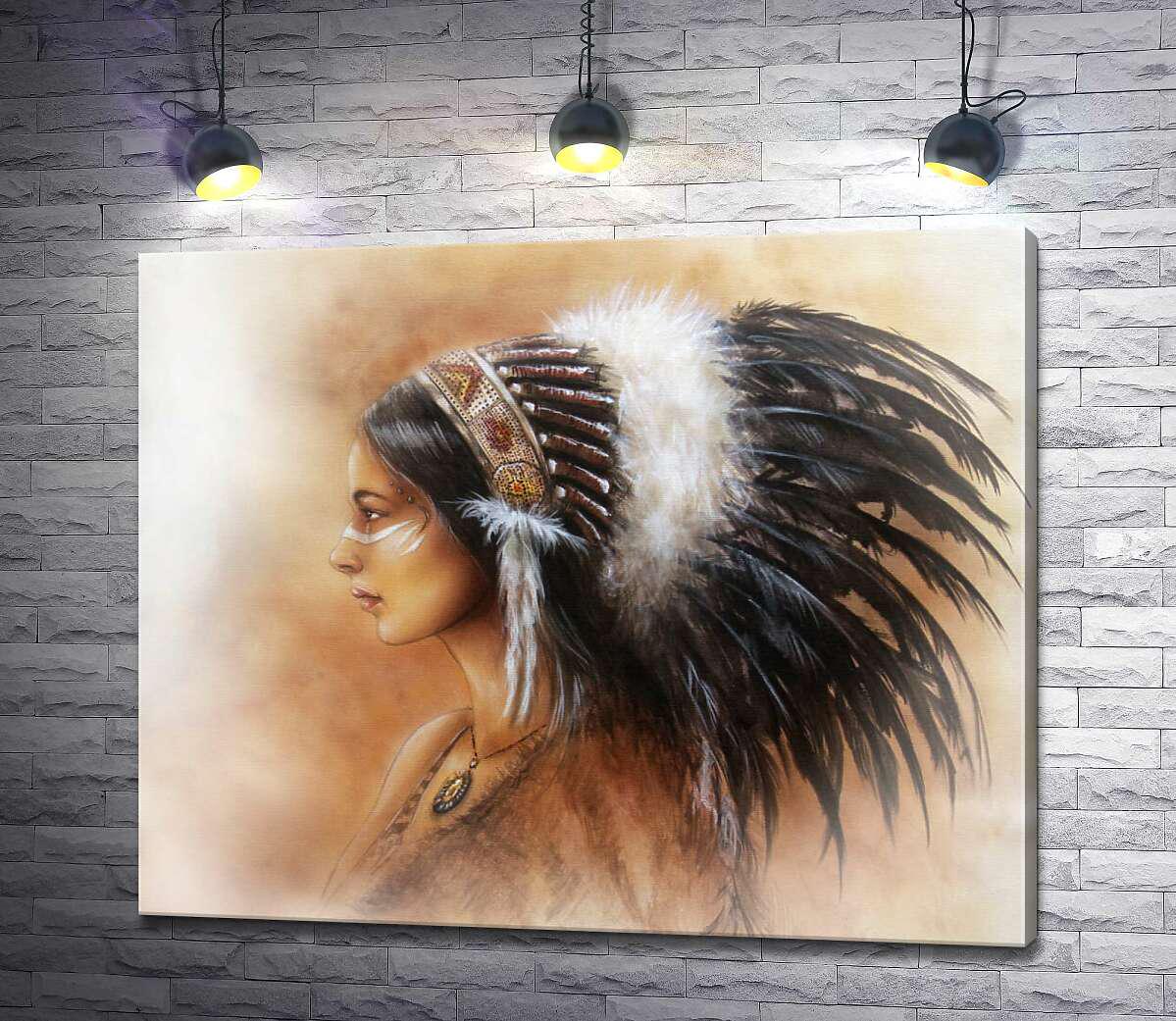 Картина ArtPoster Прекрасный профиль смелой индианки 130x107 см Модуль №1 (002068)
