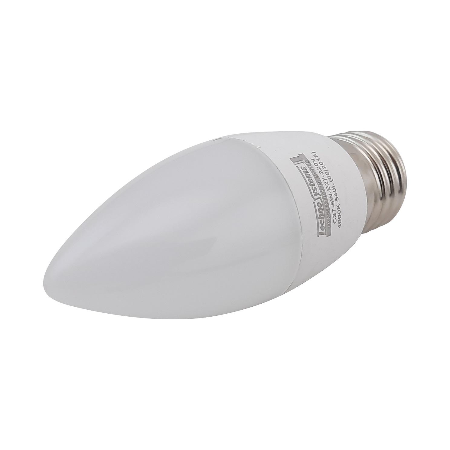 Лампа світлодіодна TechnoSystems Bulb C37 6Вт E27 4000K 540Лм ICCD (5000038) - фото 4