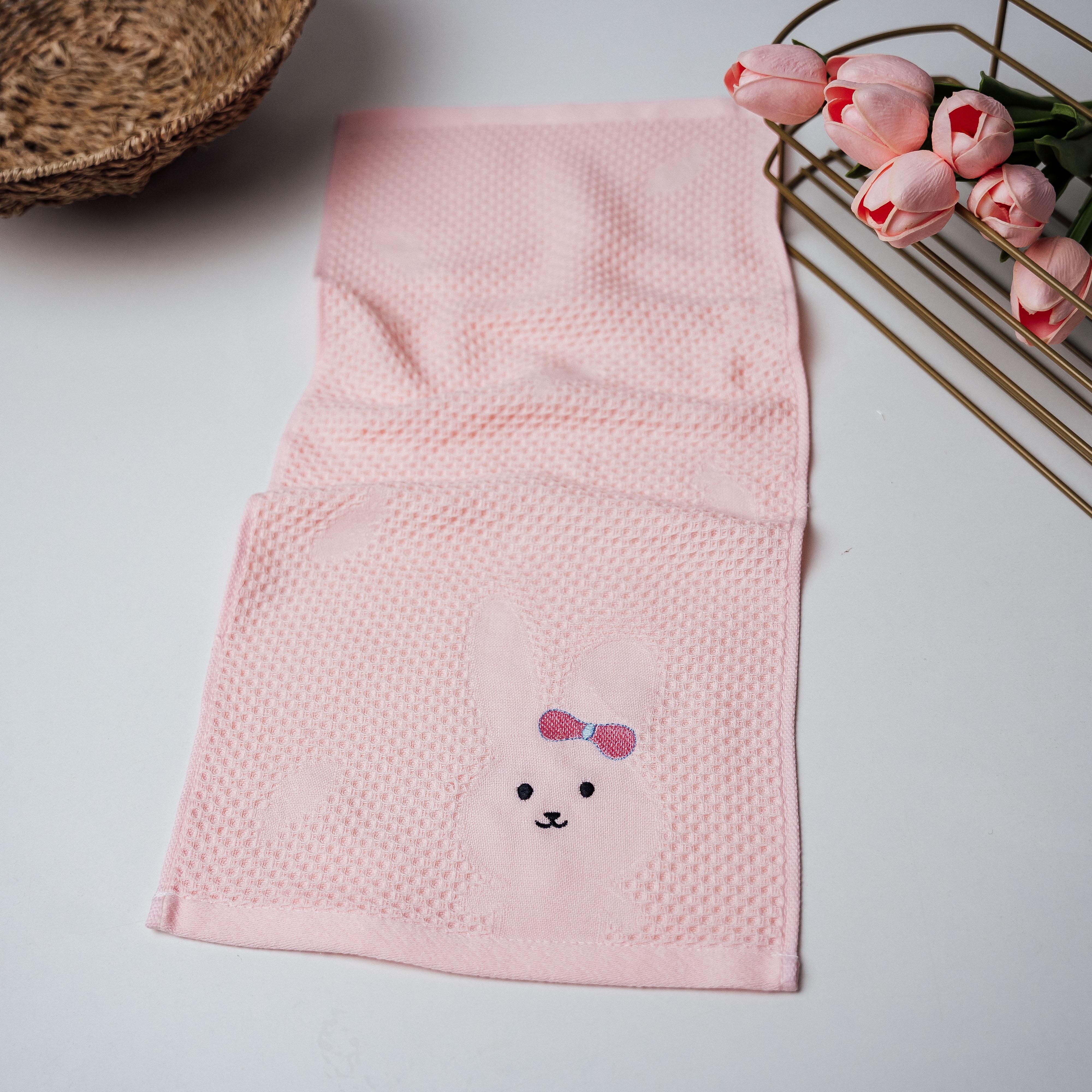 Кухонное полотенце Зайчик 25х50 см Светло-розовое (87166)